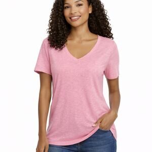 NWT Felina V Neck Slub Tee Women XXL Pink